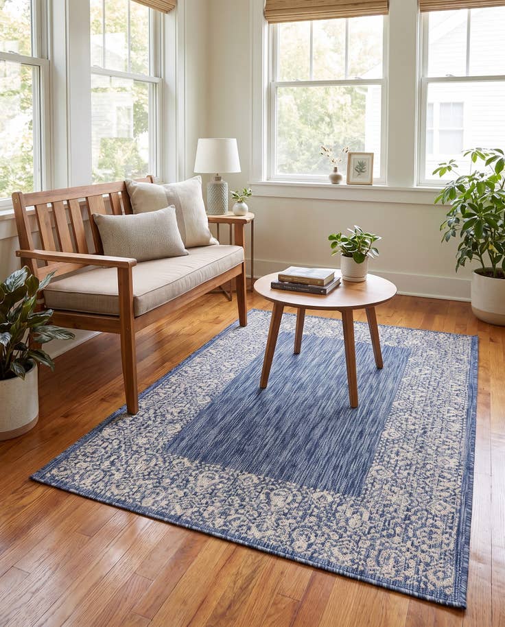 Detail image of 4' x 6' Easy-Clean Border Indoor / Outdoor Rug