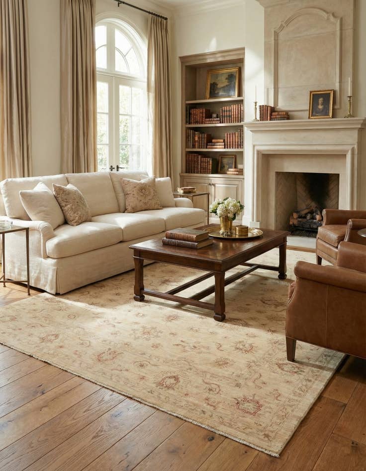 Detail image of 7' 1 x 9' 4  Hand Knotted Peshawar Ziegler Rug