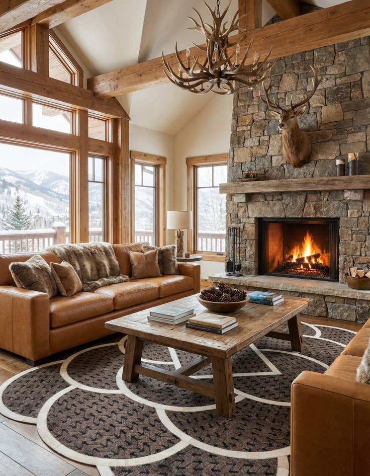 Detail image of 5' x 8' Cowhide Leather Rug