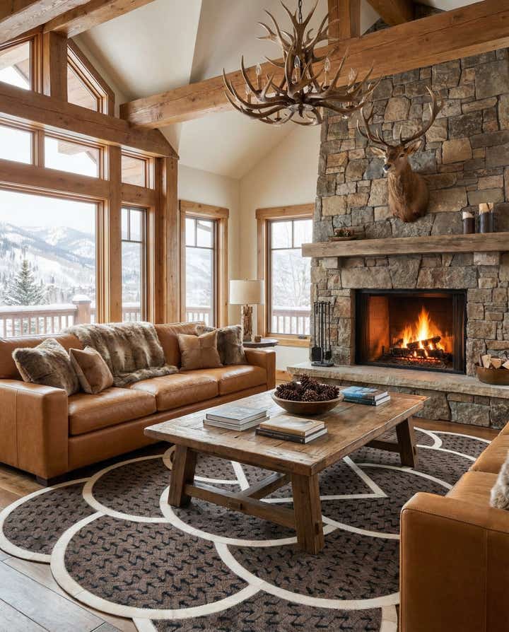 5' x 8' Cowhide Leather Rug