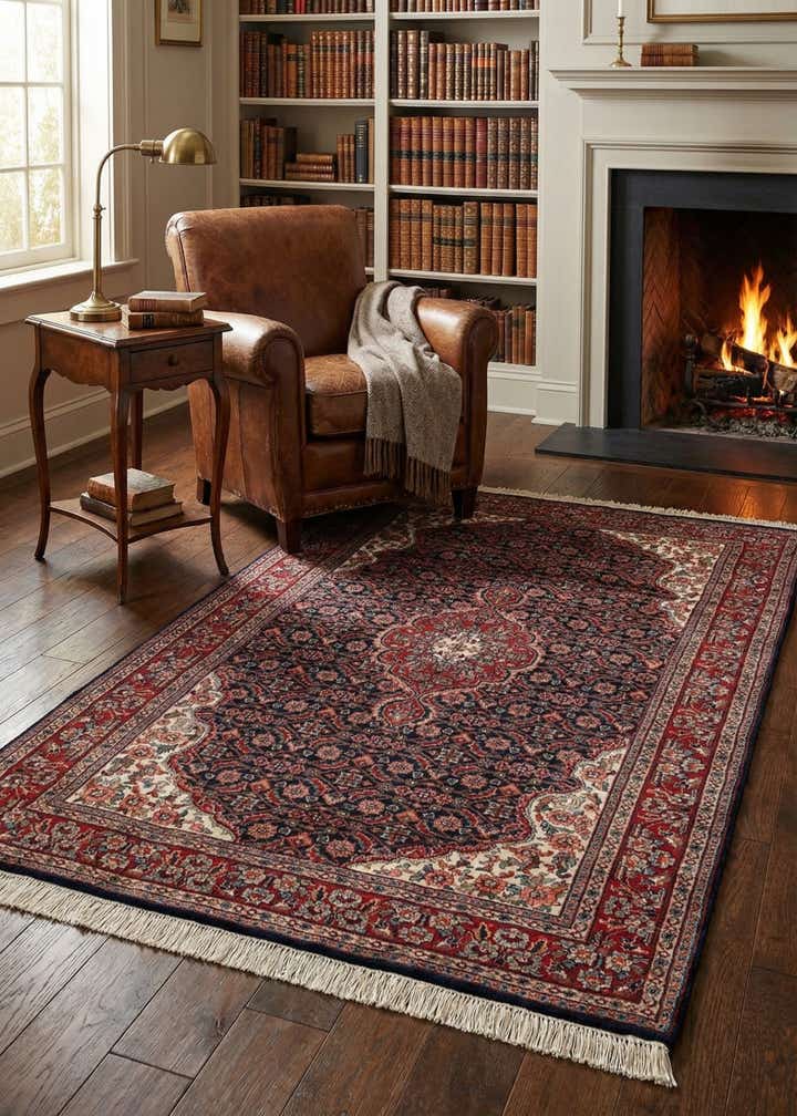 4' 1 x 6' 1 Hand Knotted Jaipur Agra Wool Rug