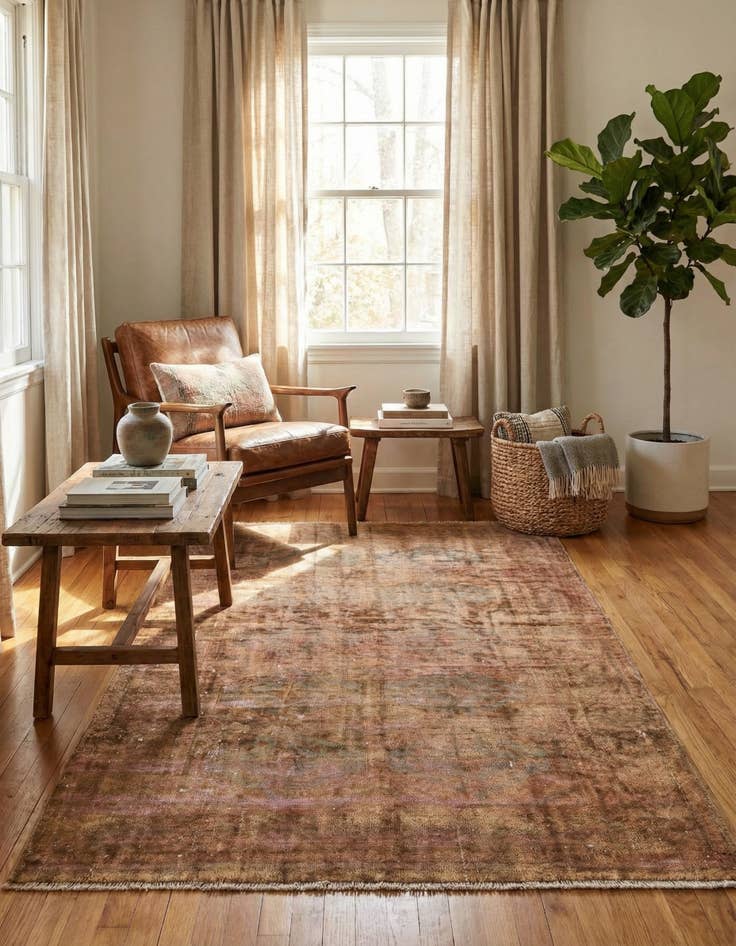 Detail image of 3' 9 x 6'  Hand Knotted Ultra Vintage Persian Wool Rug