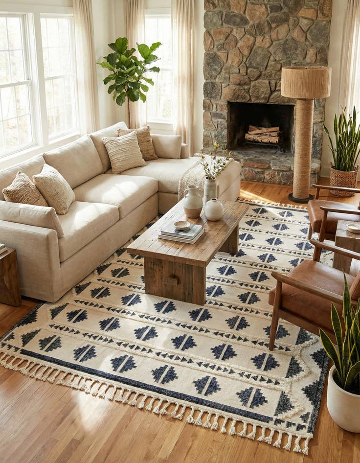 Detail image of 10' x 14' 1  Hand Woven Arizona Wool Rug