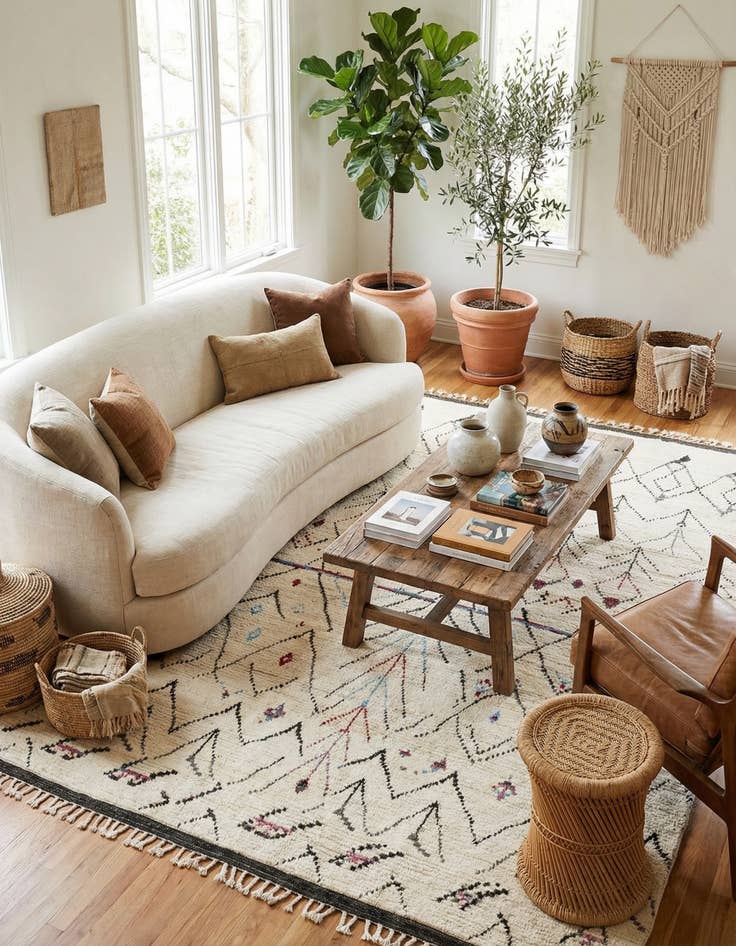 Detail image of 8' x 11' 3  Hand Knotted Moroccan Wool Rug