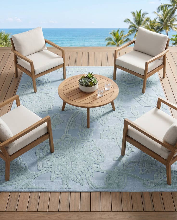 Detail image of 7' 10 x 7' 10 Easy-Clean Aruba Indoor / Outdoor Square Rug