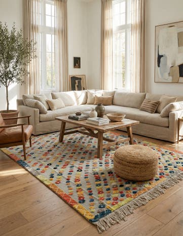 8' x 10' 6 Hand Knotted Moroccan Wool Rug