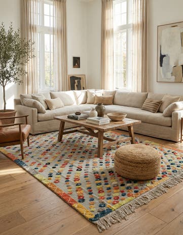 8' x 10' 6 Hand Knotted Moroccan Wool Rug