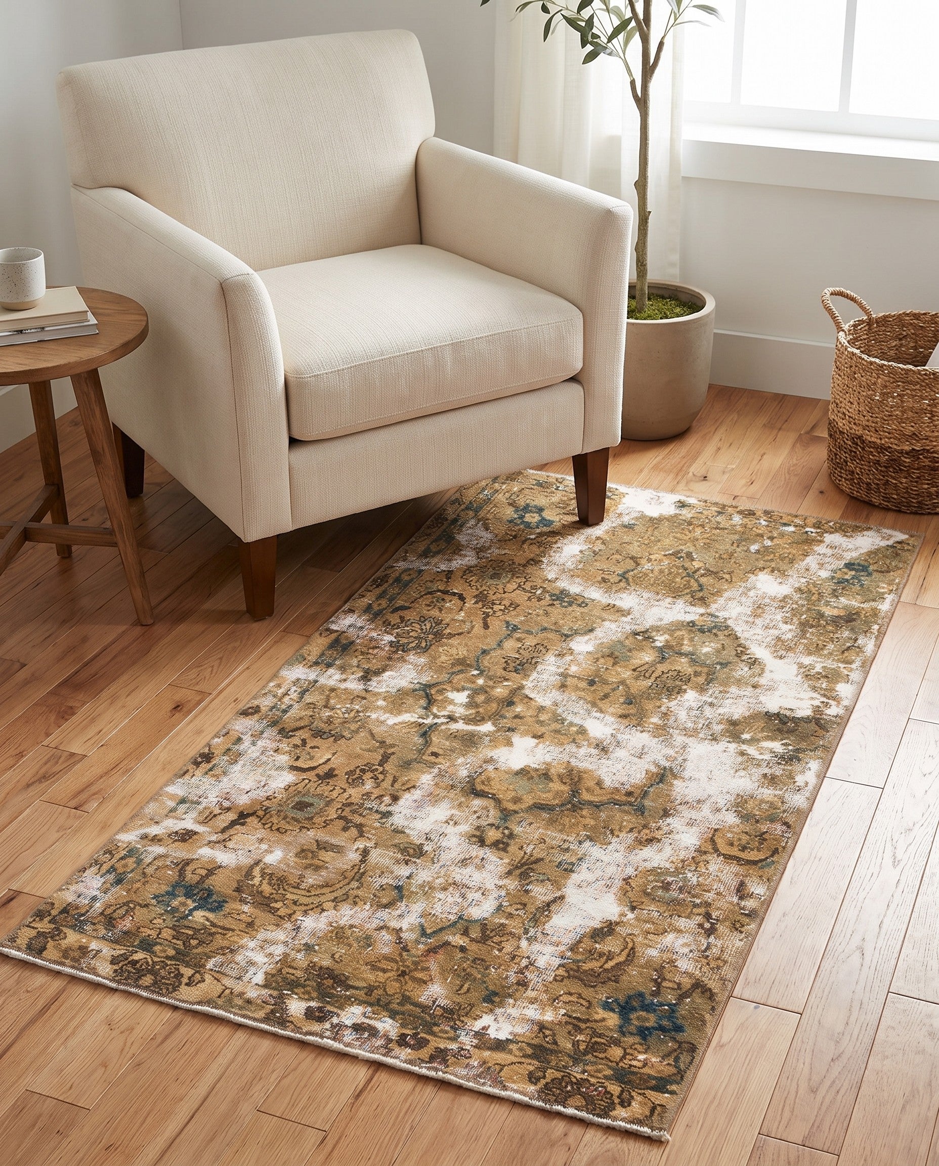 3' 4 x 6' Hand Knotted Ultra Vintage Persian Wool Rug