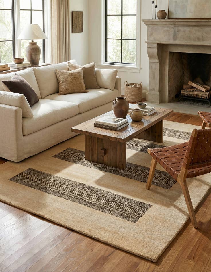 Detail image of  5' 7 x 8'  Hand Knotted Kashkuli Gabbeh Wool Rug