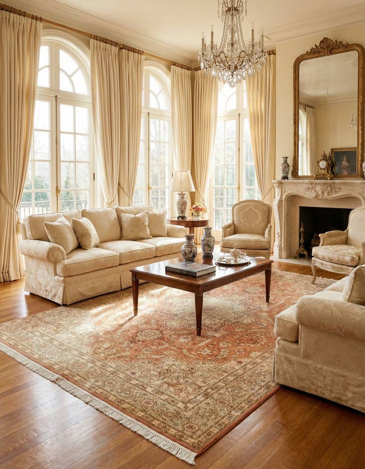 Detail image of 6' 8 x 10'  Hand Knotted Tabriz Persian Rug