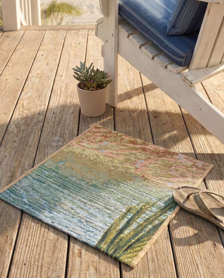 1' 4 x 1' 4 Easy-Clean Coastal Indoor / Outdoor Sample Rug