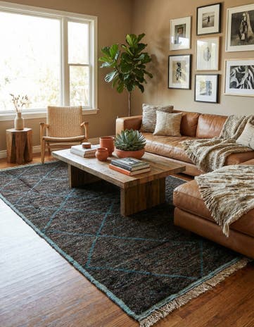 5' 10 x 9' 4 Hand Knotted Moroccan Wool Rug