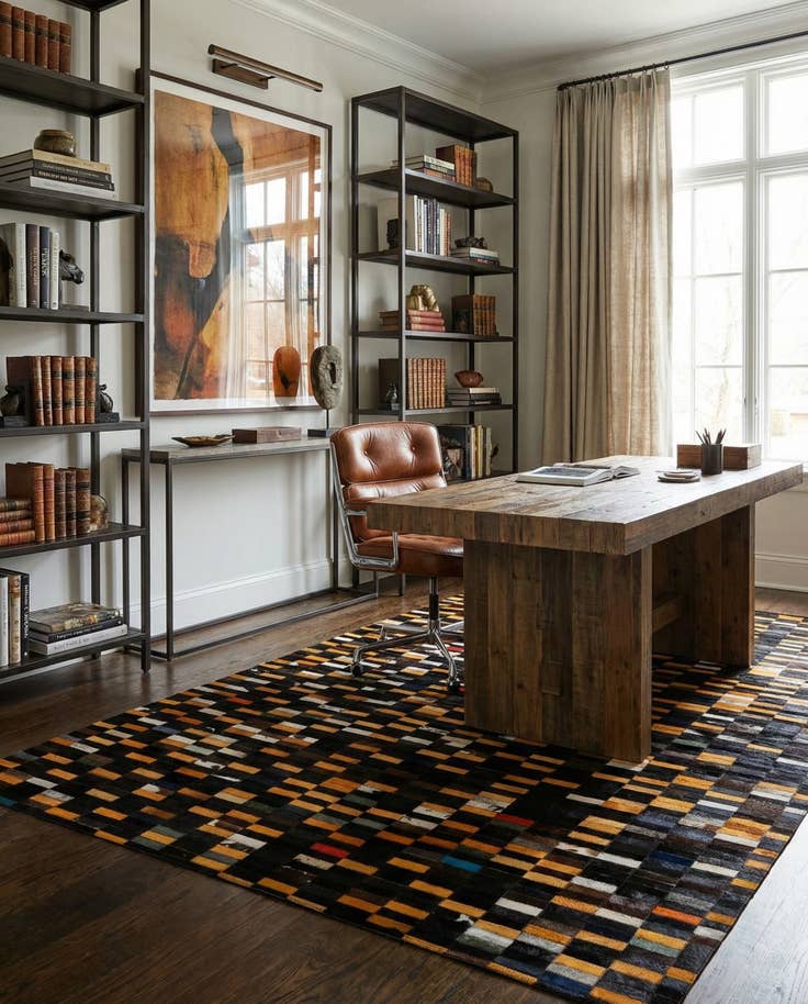 Detail image of 5' 2 x 7' 11 Cowhide - Patchwork Rug