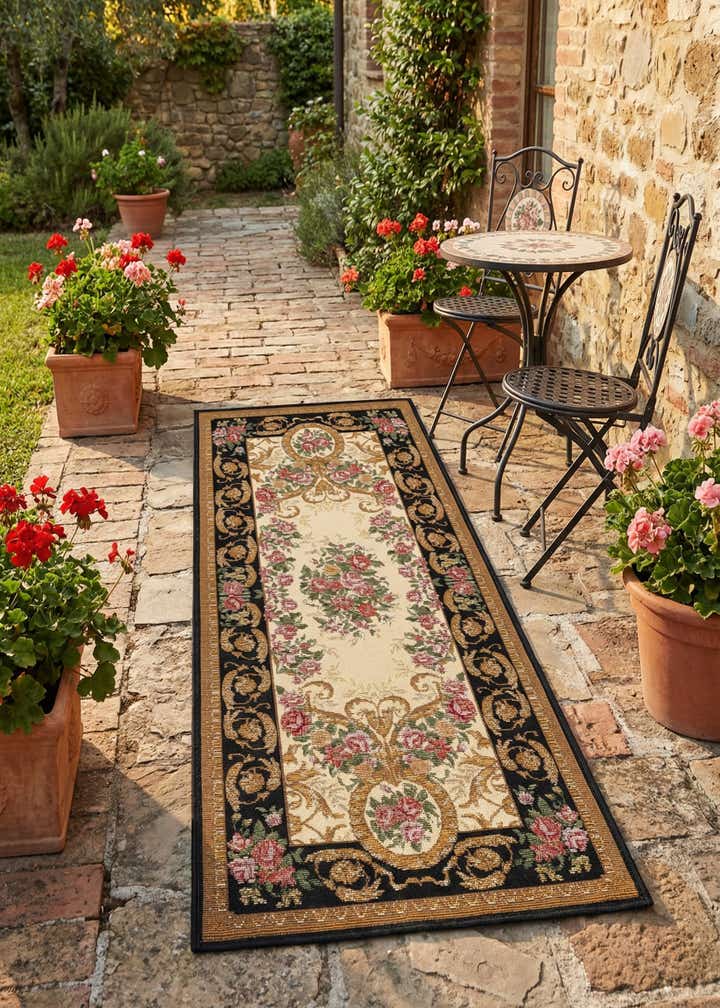 2' x 5' Easy-Clean Traditional Indoor / Outdoor Runner Rug