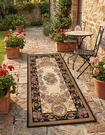 2' x 5' Easy-Clean Traditional Indoor / Outdoor Runner Rug