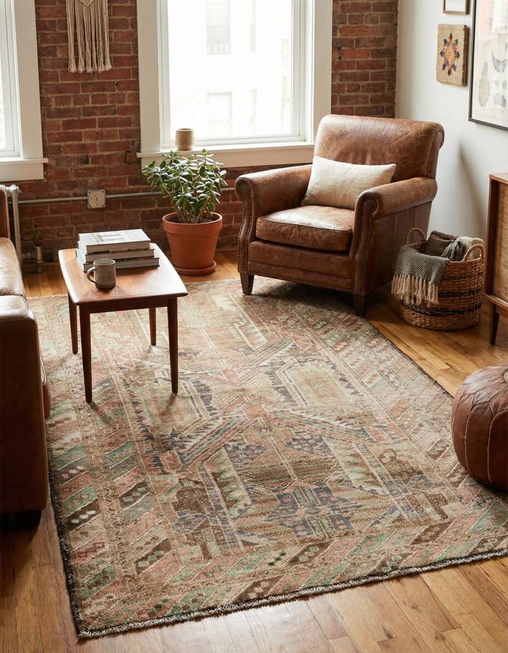 Detail image of 3' 6 x 6' 3  Hand Knotted Ultra Vintage Persian Wool Rug