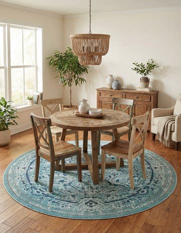8' x 8' Washable Fleur Round Rug