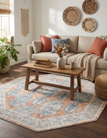 Brick Red Lola Octagon Rug