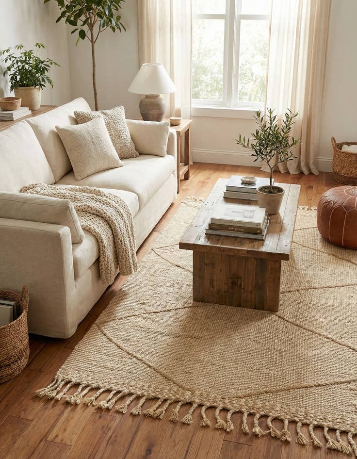 Detail image of 3' 8 x 5' 6  Hand Knotted Moroccan Wool Rug