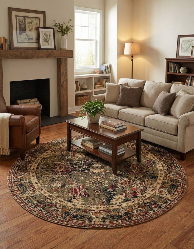 Detail image of 5' 3 x 5' 3 Saturn Round Rug