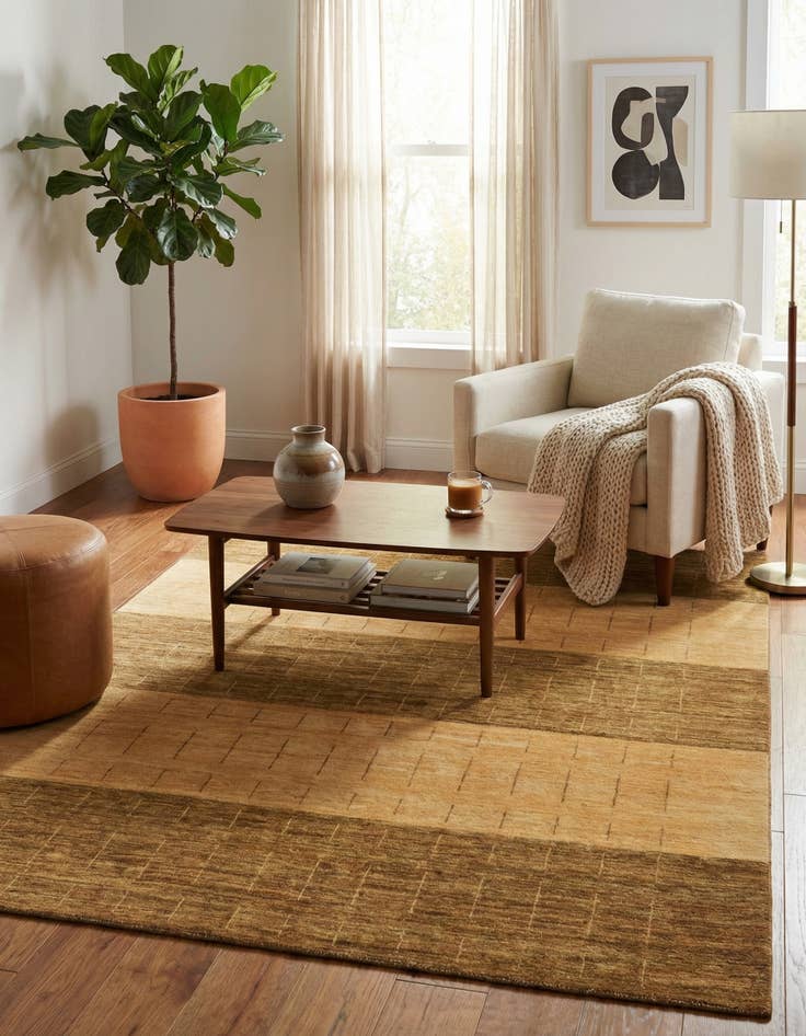 Detail image of 4' 11 x 6' 6  Hand Knotted Modern Ziegler Oriental Rug