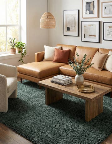 Rosemary Green Jill Zarin Shaggy Chic Square Rug