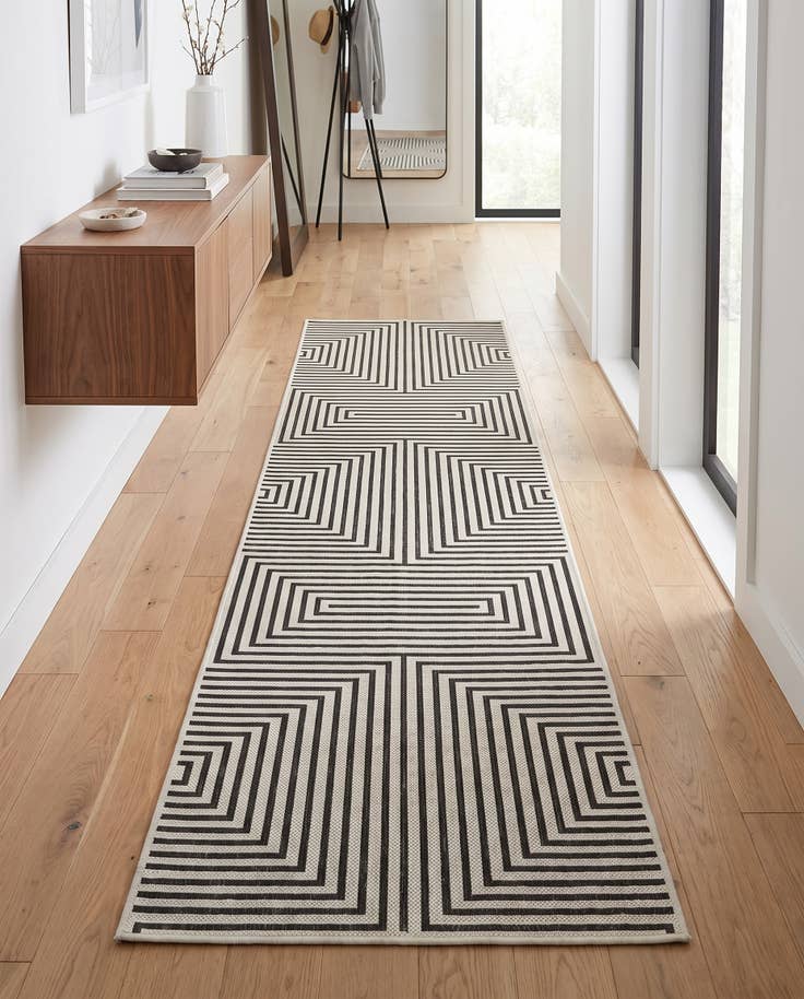 Detail image of 2' x 8' Easy-Clean Modern Indoor / Outdoor Runner Rug