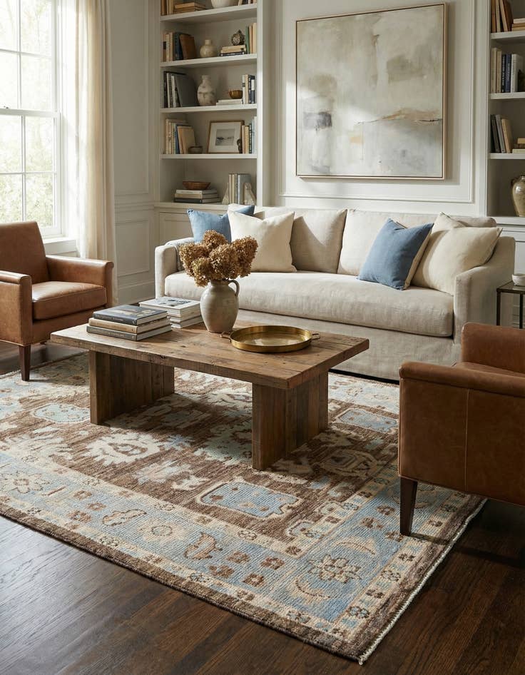 Detail image of 8' 4 x 10' 2  Hand Knotted Oushak Wool Rug