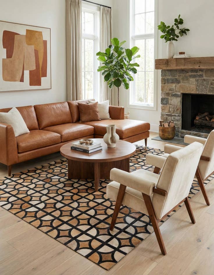 Detail image of 5' x 7' 10 Cowhide Rug