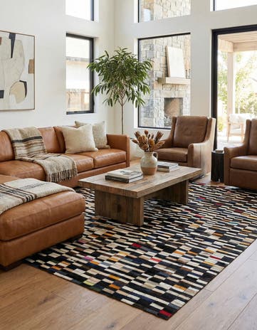 5' 2 x 8' Cowhide - Patchwork Rug