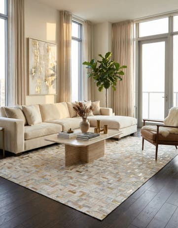 5' x 7' 10 Cowhide Stocks Rug