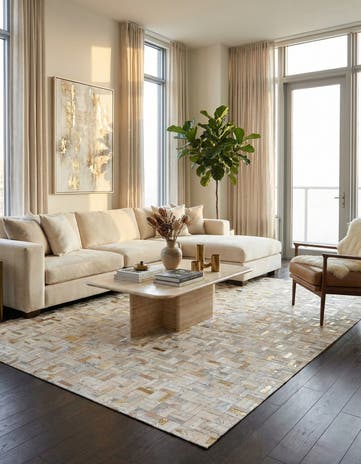 5' x 7' 10 Cowhide Stocks Rug