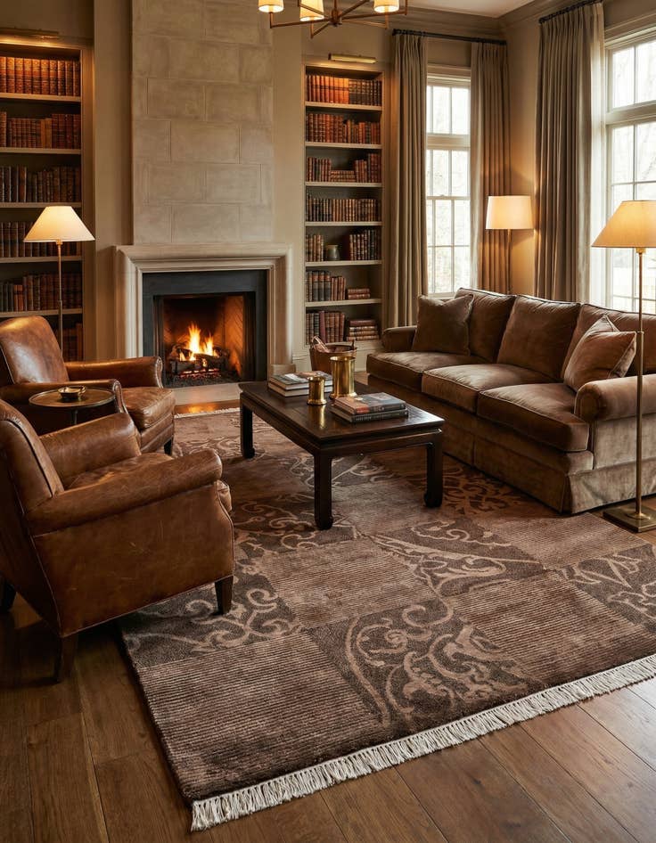 Detail image of  5' 9 x 8'  Hand Knotted Darya Wool Rug