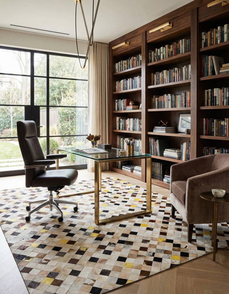 Detail image of 7' 11 x 9' 9 Cowhide - Patchwork Rug