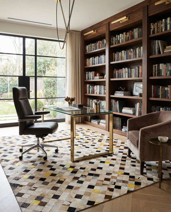 7' 11 x 9' 9 Cowhide - Patchwork Rug