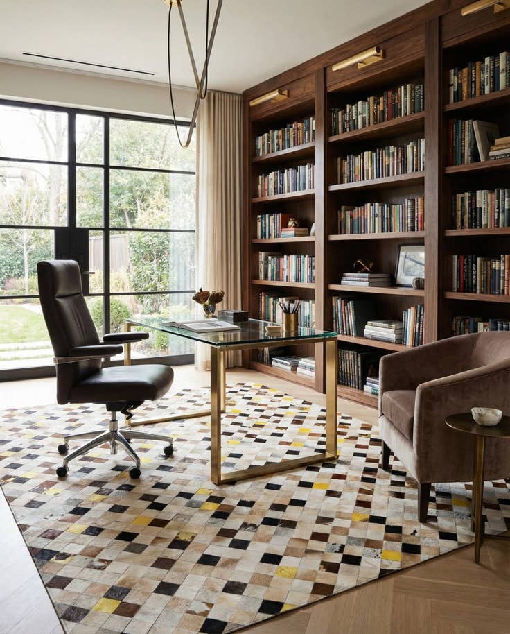 Detail image of 7' 11 x 9' 9 Cowhide - Patchwork Rug