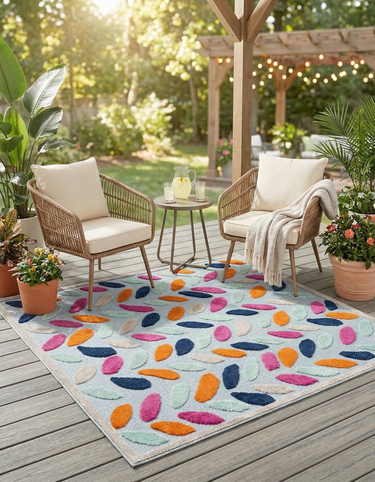 Detail image of 5' 3 x 5' 3  Washable Aruba Indoor / Outdoor Square Rug