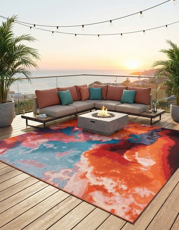 9' x 12' Easy-Clean Modern Indoor / Outdoor Rug