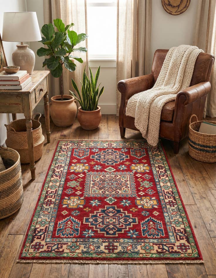 Detail image of 2' 10 x 4' 1 Hand Knotted Kazak Rug