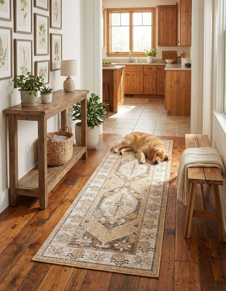 Detail image of 2' x 6' Easy-Clean Traditional Indoor / Outdoor Runner Rug