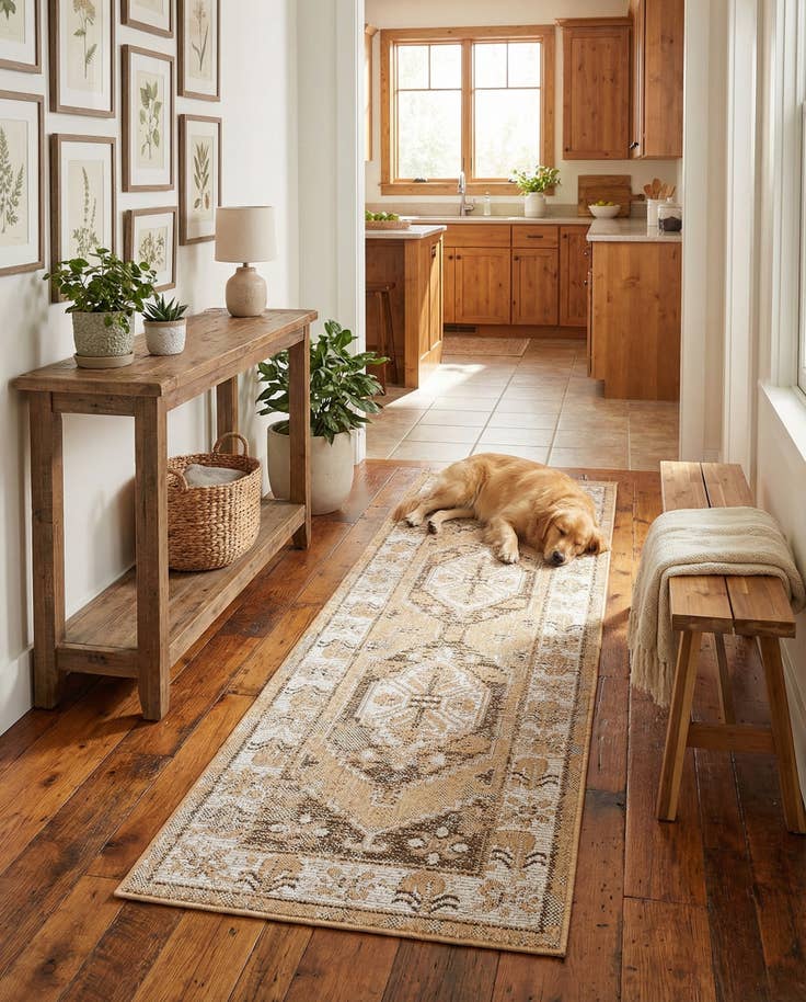 Detail image of 2' x 6' Easy-Clean Traditional Indoor / Outdoor Runner Rug