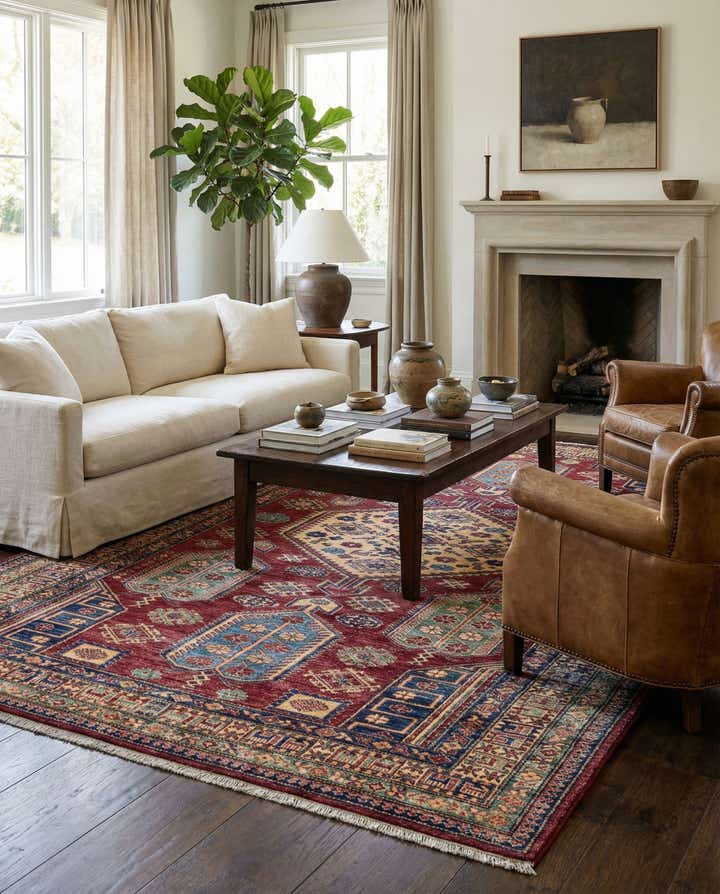 6' 1 x 9' 1 Hand Knotted Kazak Wool Rug