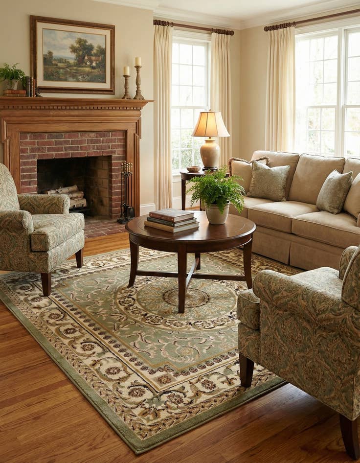 Detail image of 6' x 6' Classic Aubusson Square Rug