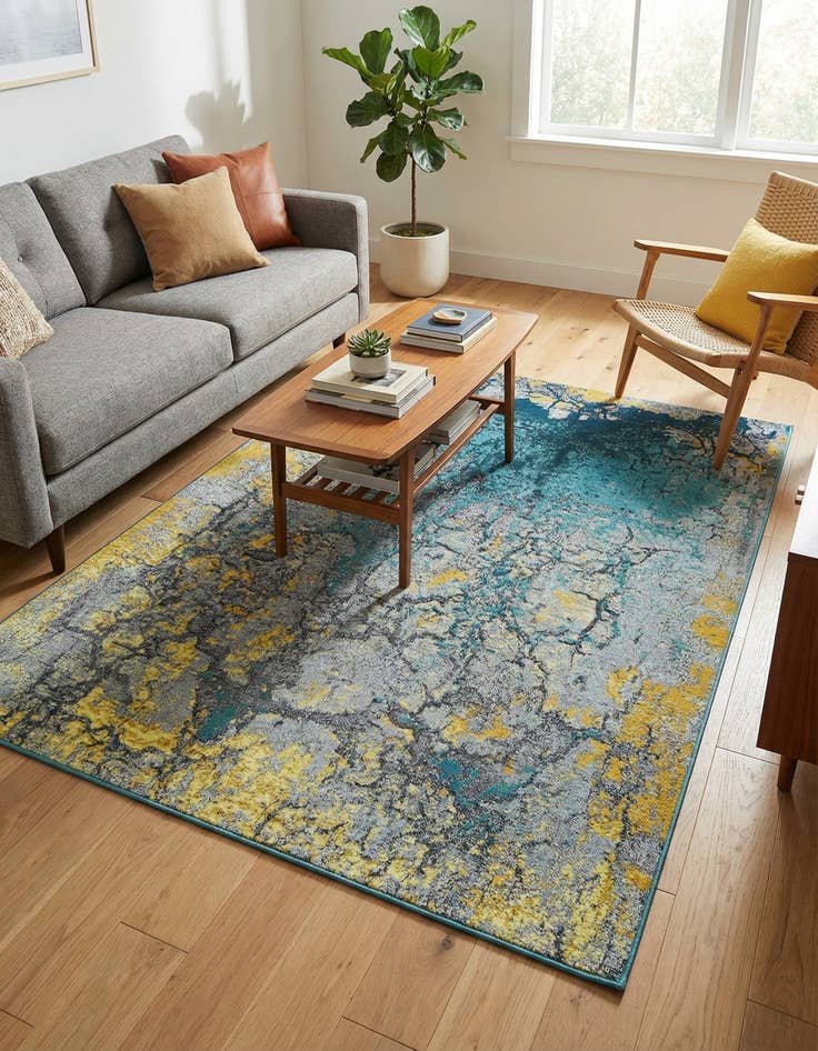 Detail image of 5' x 7' Easy-Clean Modern Indoor / Outdoor Rug