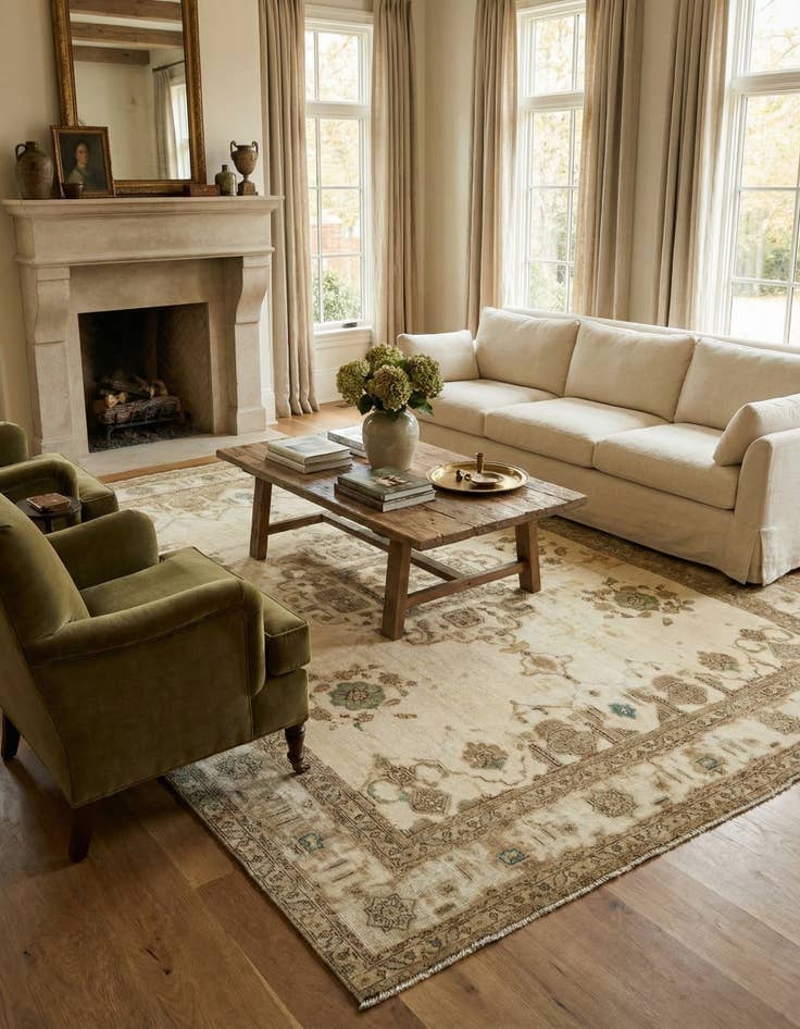 Detail image of 9' 9 x 12' 6  Hand Knotted Vintage Royal Persian Wool Rug