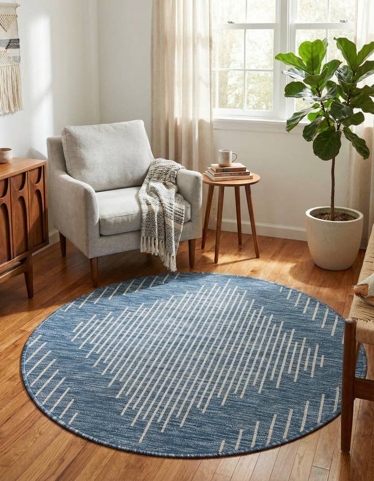 Detail image of  3' x 3'  Washable Modern Indoor / Outdoor Round Rug