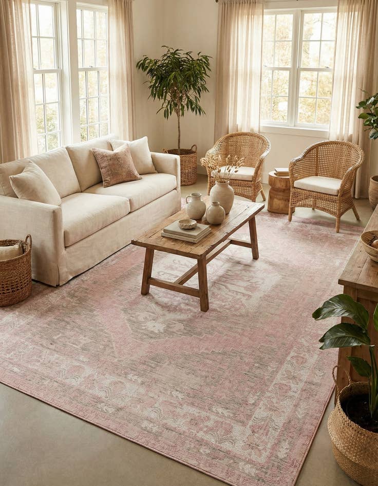 Detail image of 9' x 12'  Washable Traditional Indoor / Outdoor Rug