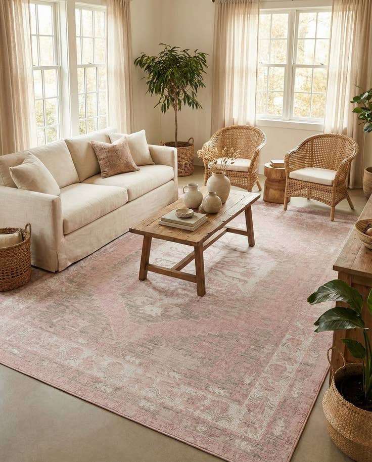 Detail image of 9' x 12' Easy-Clean Traditional Indoor / Outdoor Rug