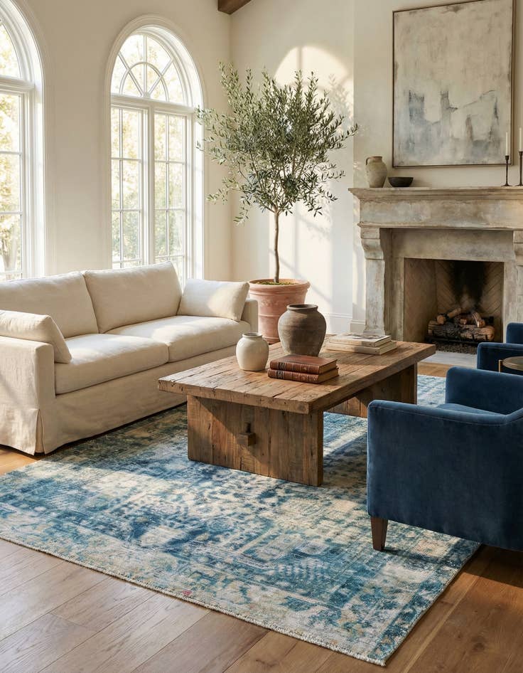 Detail image of 5' x 7' 10  Hand Knotted Ultra Vintage Persian Wool Rug