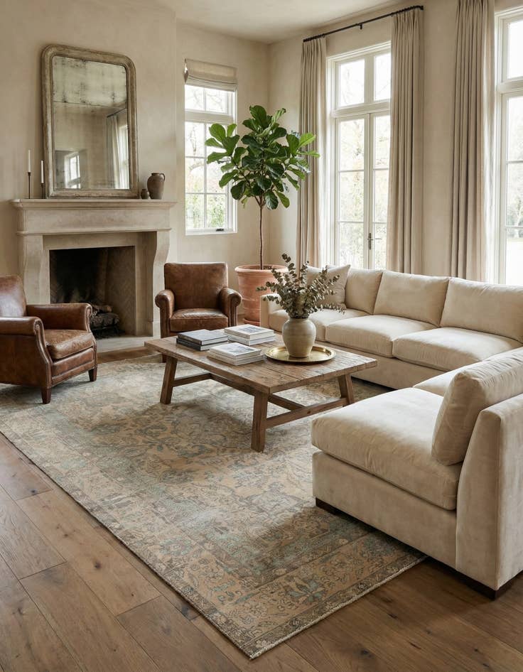 Detail image of 10' x 12' 6  Hand Knotted Ultra Vintage Persian Wool Rug